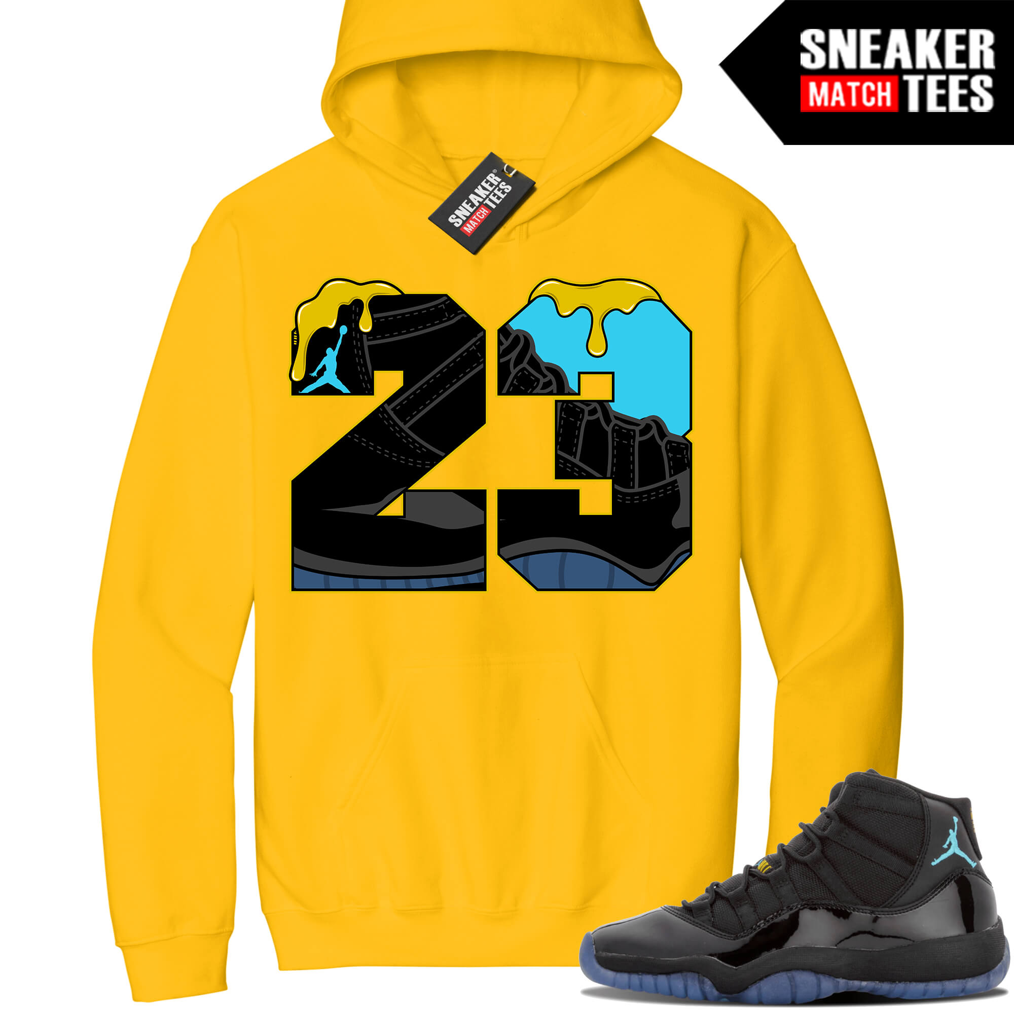 Jordan 11 Gamma Sneaker Match Hoodie Yellow 23 Drip