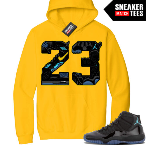 Jordan 11 Gamma Sneaker Match Hoodie Yellow 23 Mashup