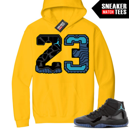 Jordan 11 Gamma Sneaker Match Hoodie Yellow 23 Retro