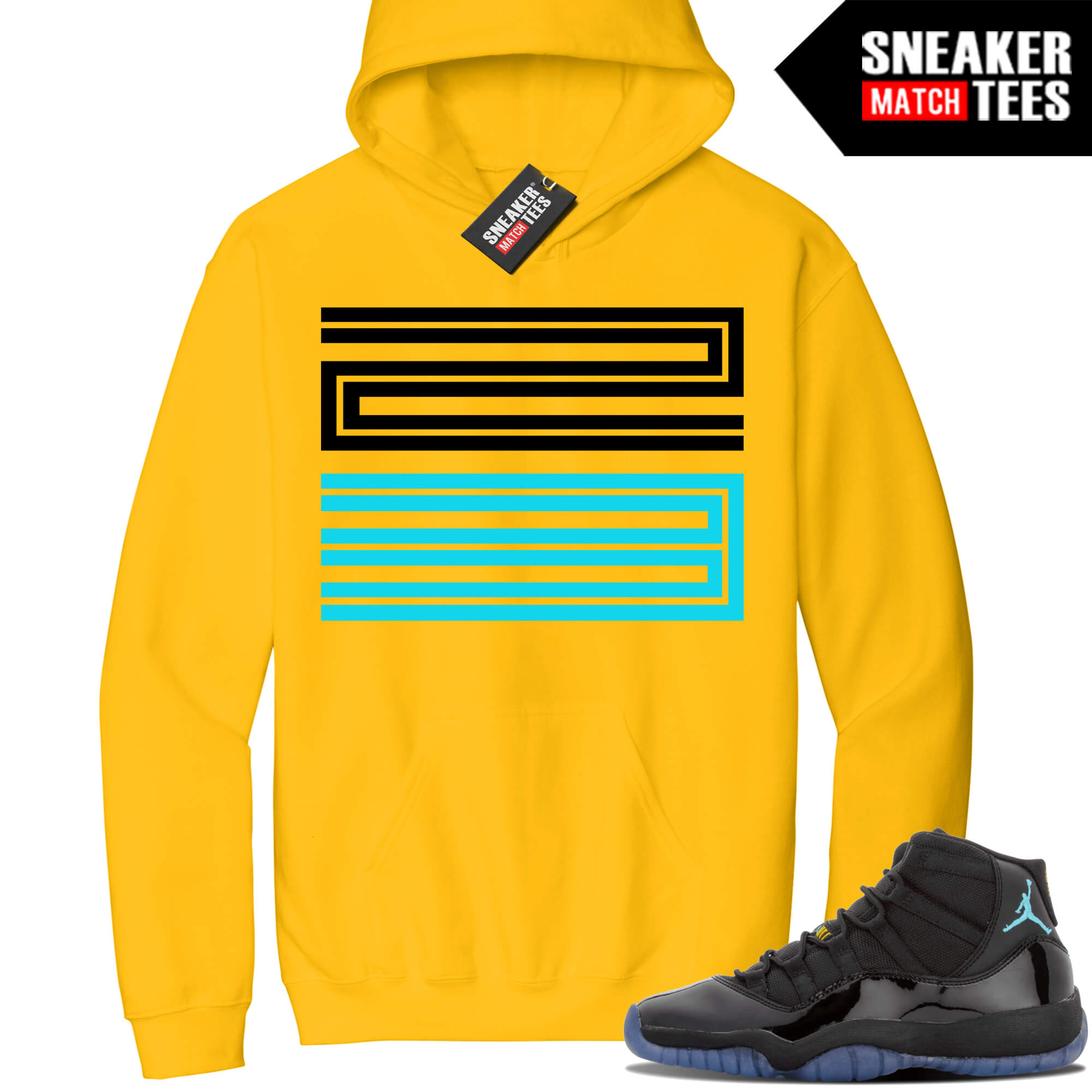 Jordan 11 Gamma Sneaker Match Hoodie Yellow 23