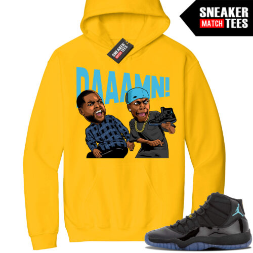 Jordan 11 Gamma Sneaker Match Hoodie Yellow Friday DAAAMN