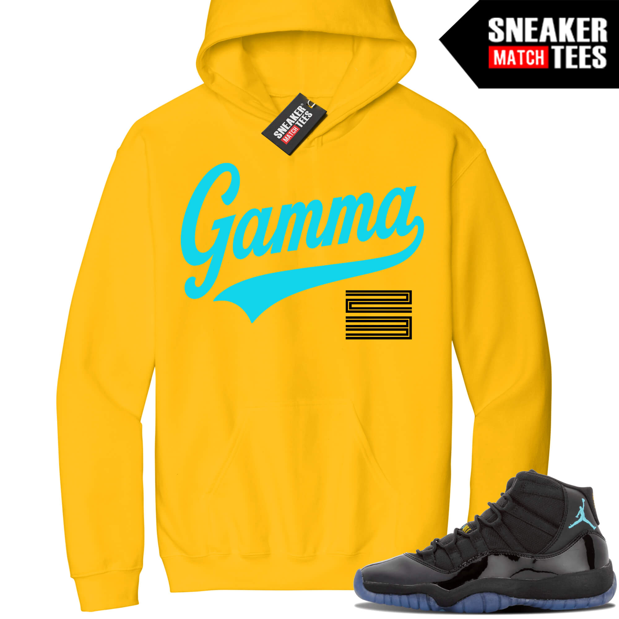 Jordan 11 Gamma Sneaker Match Hoodie Yellow GAMMA 23