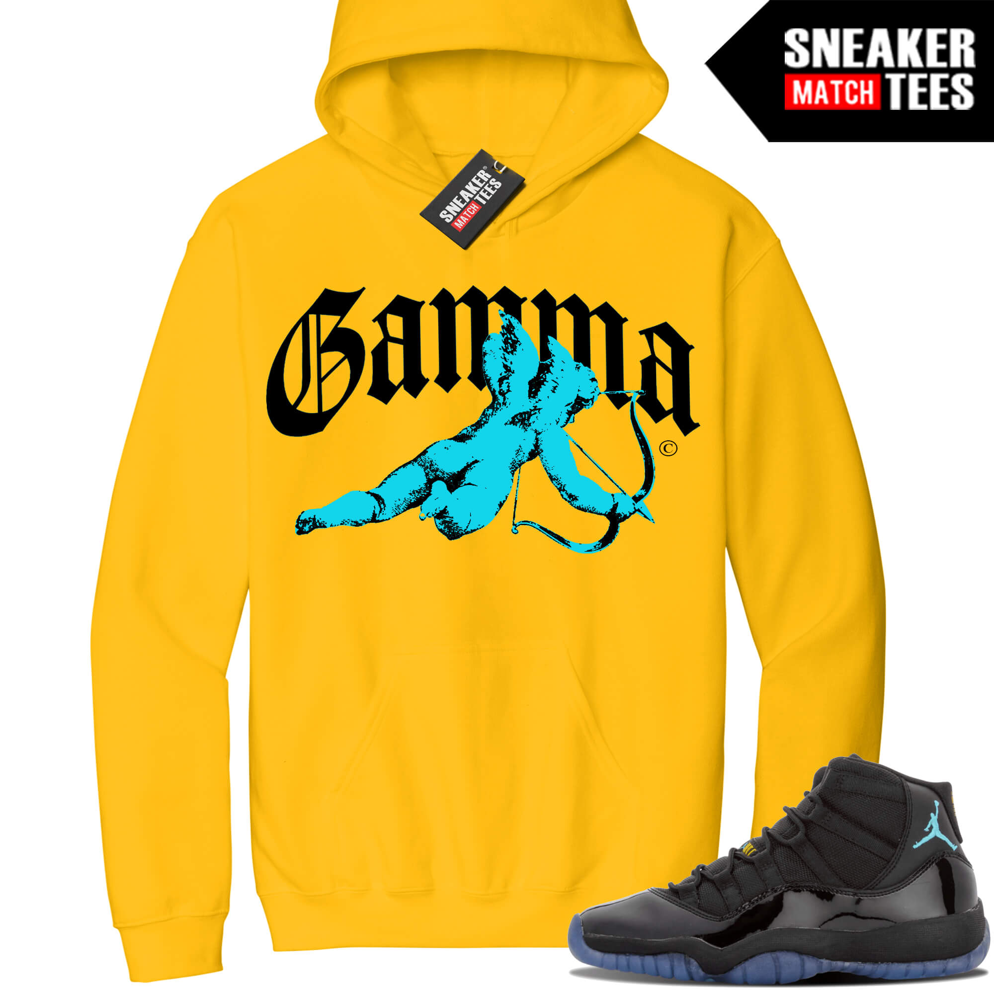 Jordan 11 Gamma Sneaker Match Hoodie Yellow GAMMA Angel