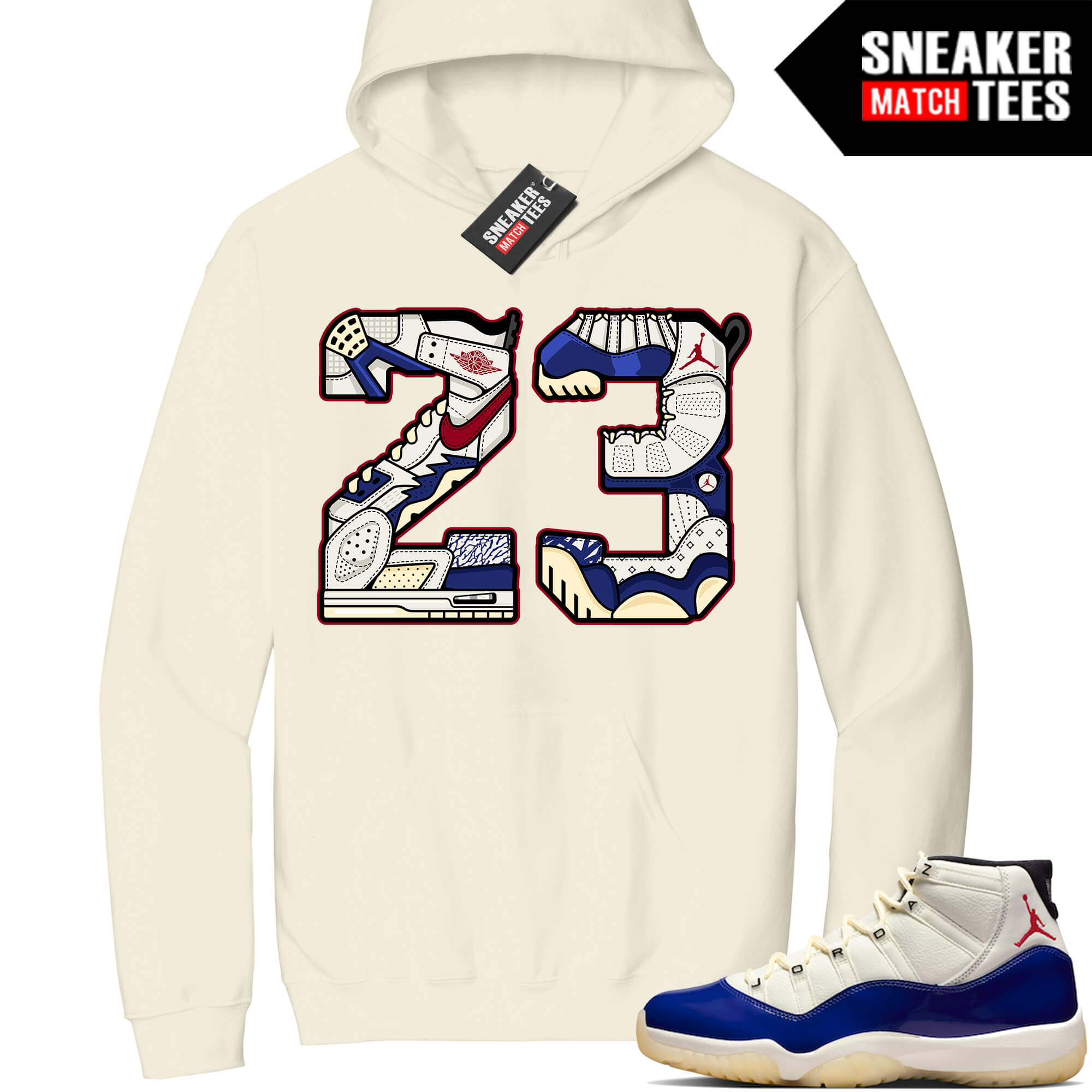 Jordan 11 Rare Air Sneaker Match Hoodie Sail 23 Mashup