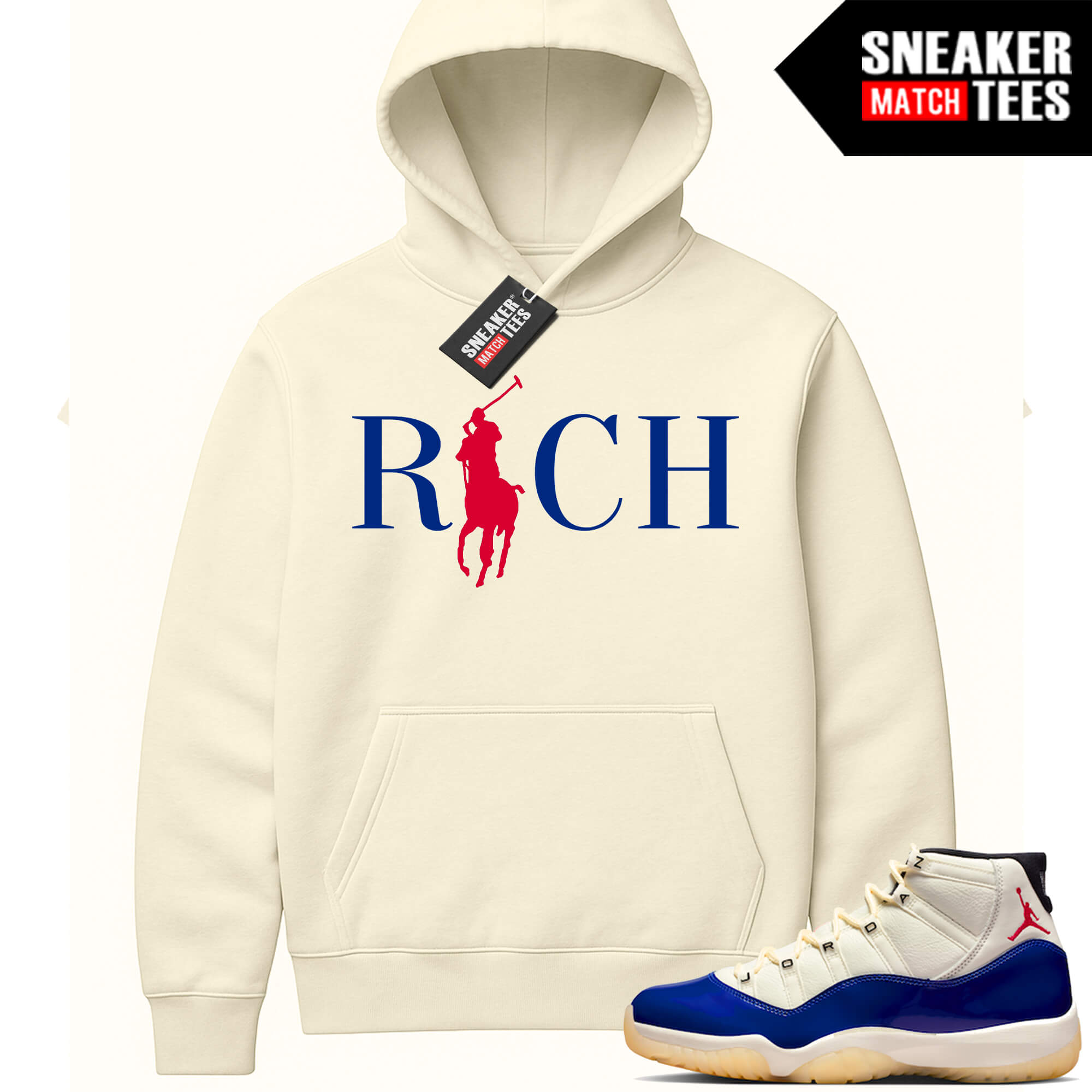 Jordan 11 Rare Air Sneaker Match Hoodie Sail Country Club Rich