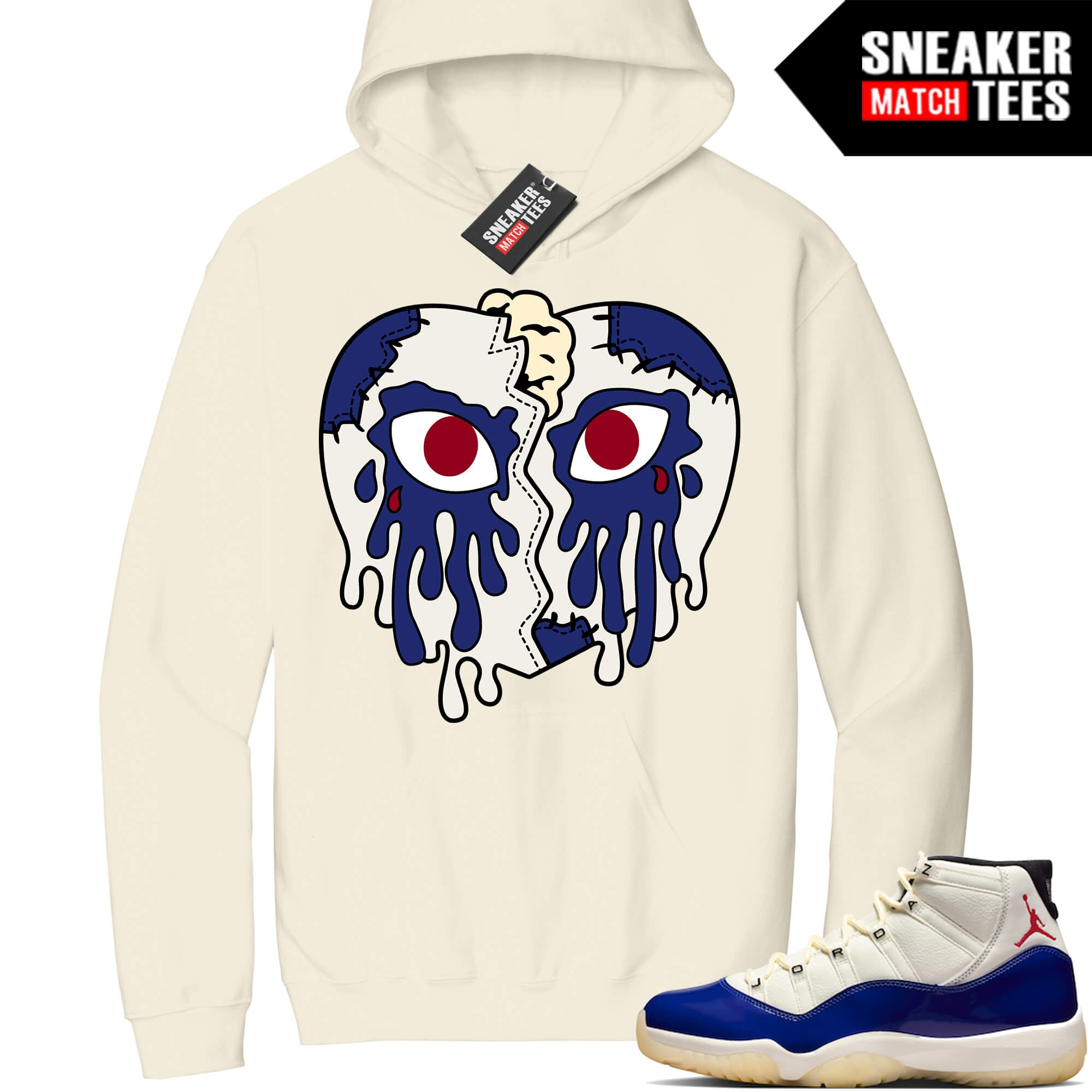Jordan 11 Rare Air Sneaker Match Hoodie Sail Crying Heart