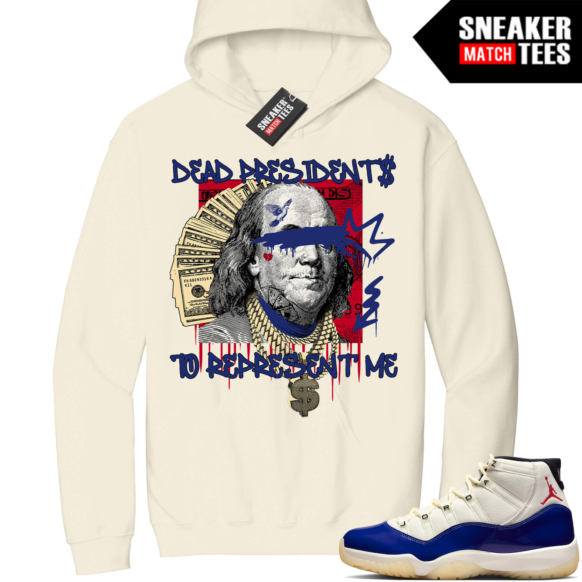 Jordan 11 Rare Air Sneaker Match Hoodie Sail Dead Presidents