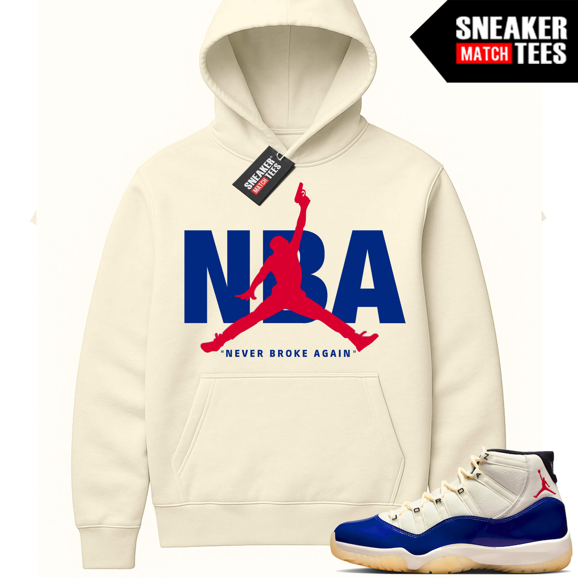 Jordan 11 Rare Air Sneaker Match Hoodie Sail Never Broke