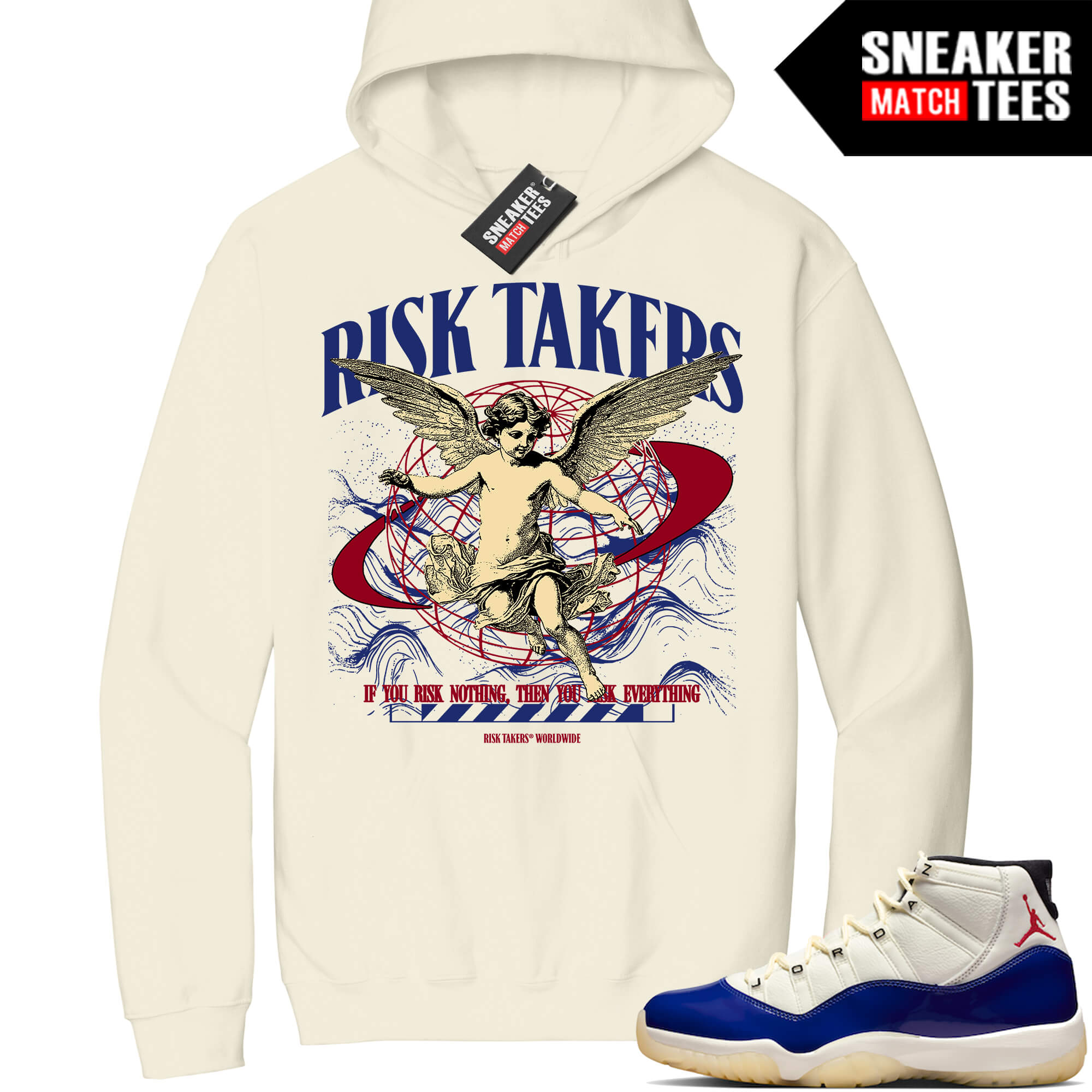 Jordan 11 Rare Air Sneaker Match Hoodie Sail Risk Takers Worldwide