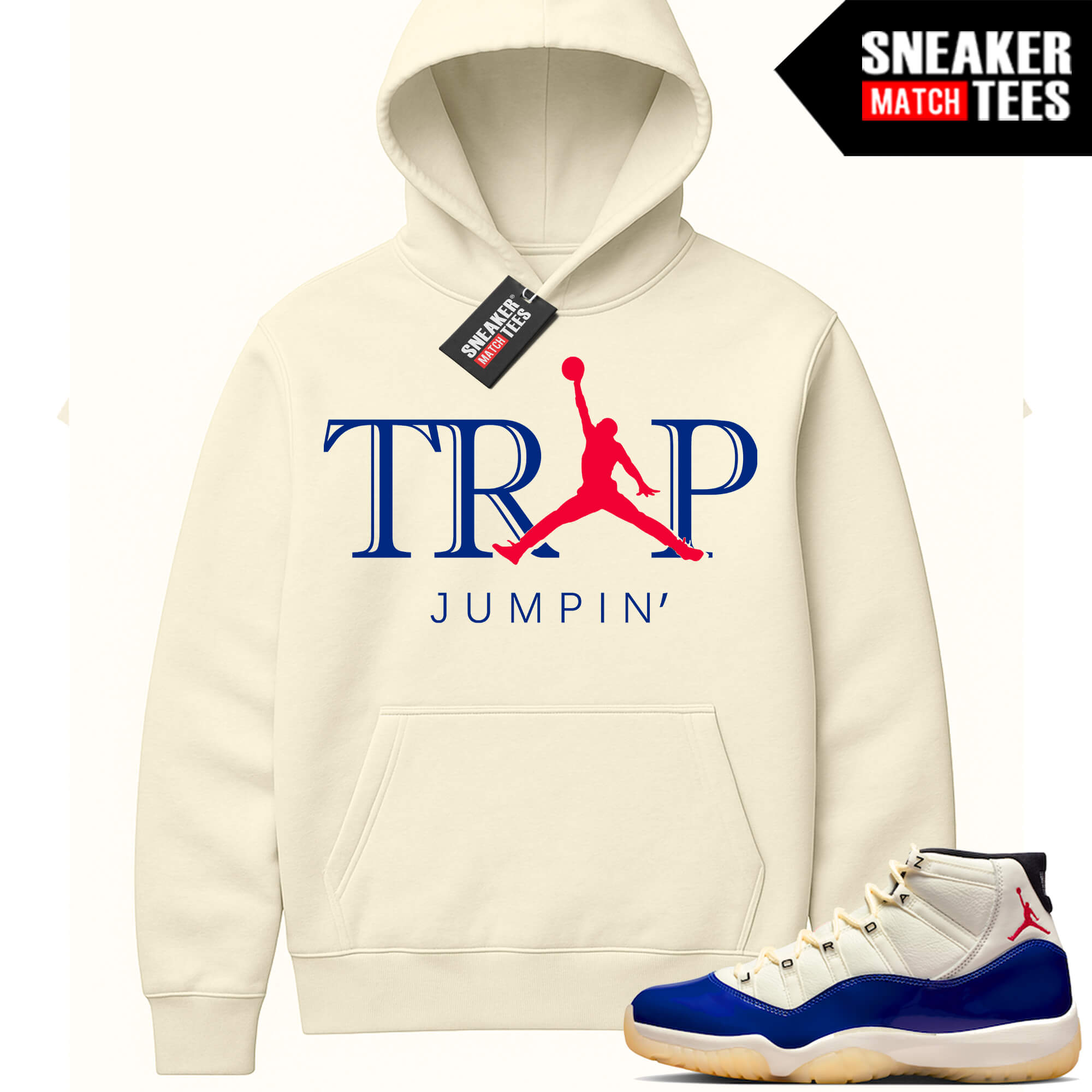 Jordan 11 Rare Air Sneaker Match Hoodie Sail Trap Jumpin