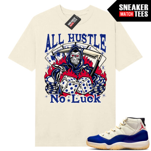 Jordan 11 Rare Air Sneaker Match Tees Shirt Sail All Hustle No Luck