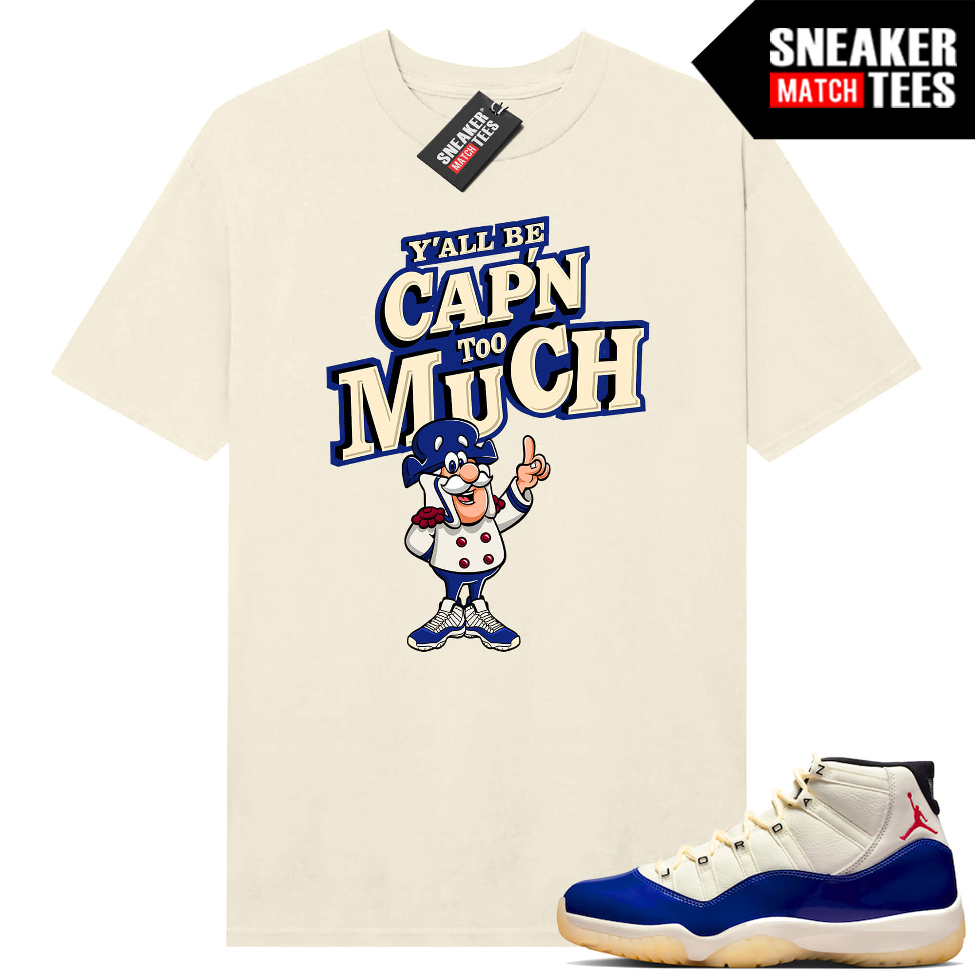 Jordan 11 Rare Air Sneaker Match Tees Shirt Sail CAPN too Much