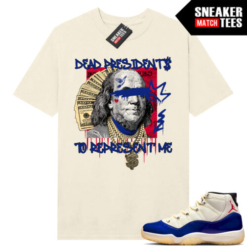 Jordan 11 Rare Air Sneaker Match Tees Shirt Sail Dead Presidents
