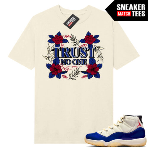 Jordan 11 Rare Air Sneaker Match Tees Shirt Sail Floral Trust No One