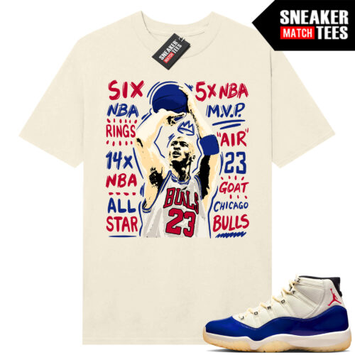 Jordan 11 Rare Air Sneaker Match Tees Shirt Sail MJ Jumper
