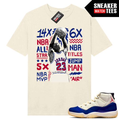 Jordan 11 Rare Air Sneaker Match Tees Shirt Sail MJ Last Shot