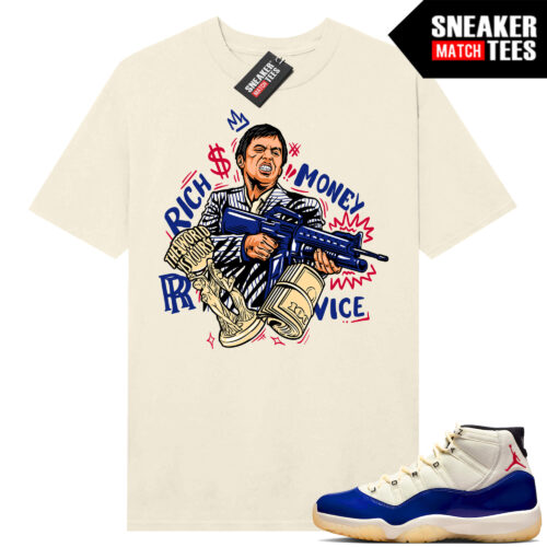 Jordan 11 Rare Air Sneaker Match Tees Shirt Sail Tony Montana
