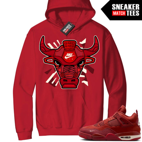 Jordan 4 Nigel Brick By Brick Sneaker Match Hoodie Red Retro Bike Bull