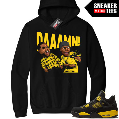 Jordan 4 Thunder Sneaker Match Hoodie Black Friday DAAAMN