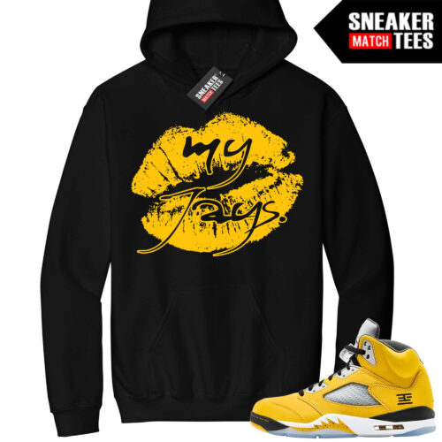 Jordan 5 Tokyo Sneaker Match Hoodie Black Kiss My Jays