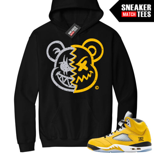 Jordan 5 Tokyo Sneaker Match Hoodie Black Psycho Teddy