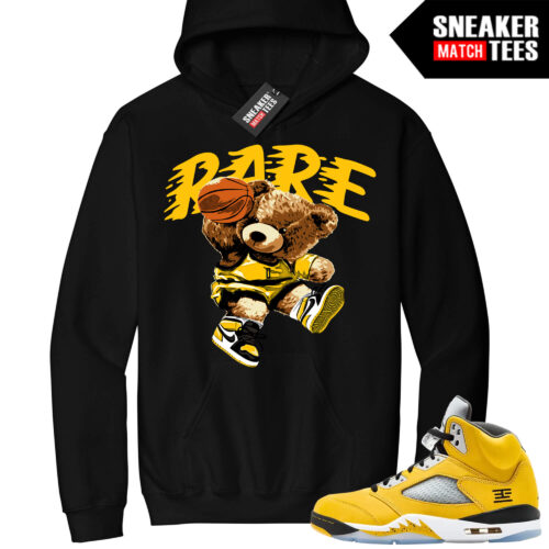 Jordan 5 Tokyo Sneaker Match Hoodie Black RARE BEAR