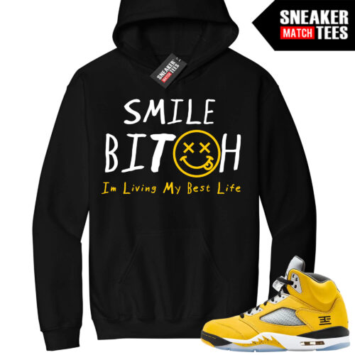 Jordan 5 Tokyo Sneaker Match Hoodie Black Smile Living My Best Life