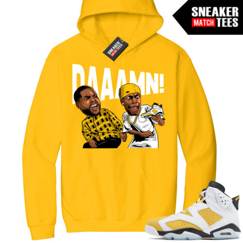 Jordan 6 Ochre Sneaker Match Hoodie Yellow Friday DAAAMN