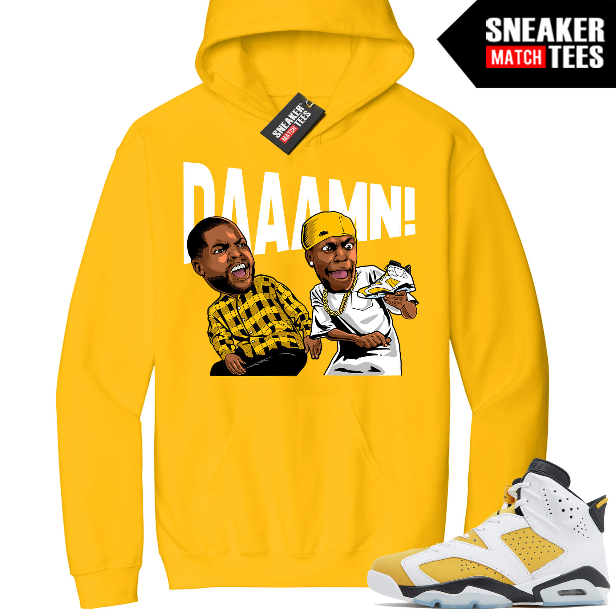 Jordan 6 Ochre Sneaker Match Hoodie Yellow Friday DAAAMN