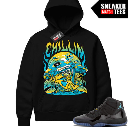 Gamma Blue 11 Sneaker Match Black Hoodie Chillin