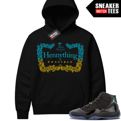 Gamma Blue 11 Sneaker Match Black Hoodie Hennything