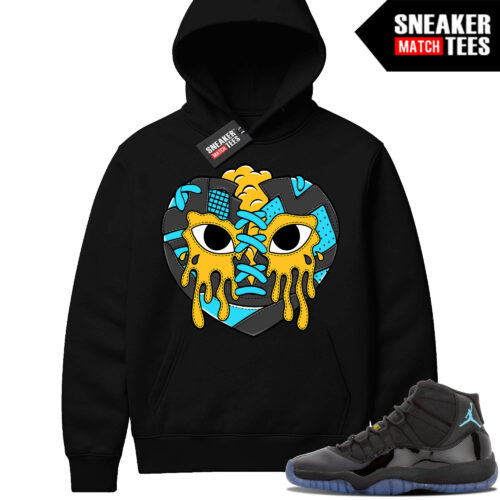 Gamma Blue 11 Sneaker Match Black Hoodie Sneaker Heart