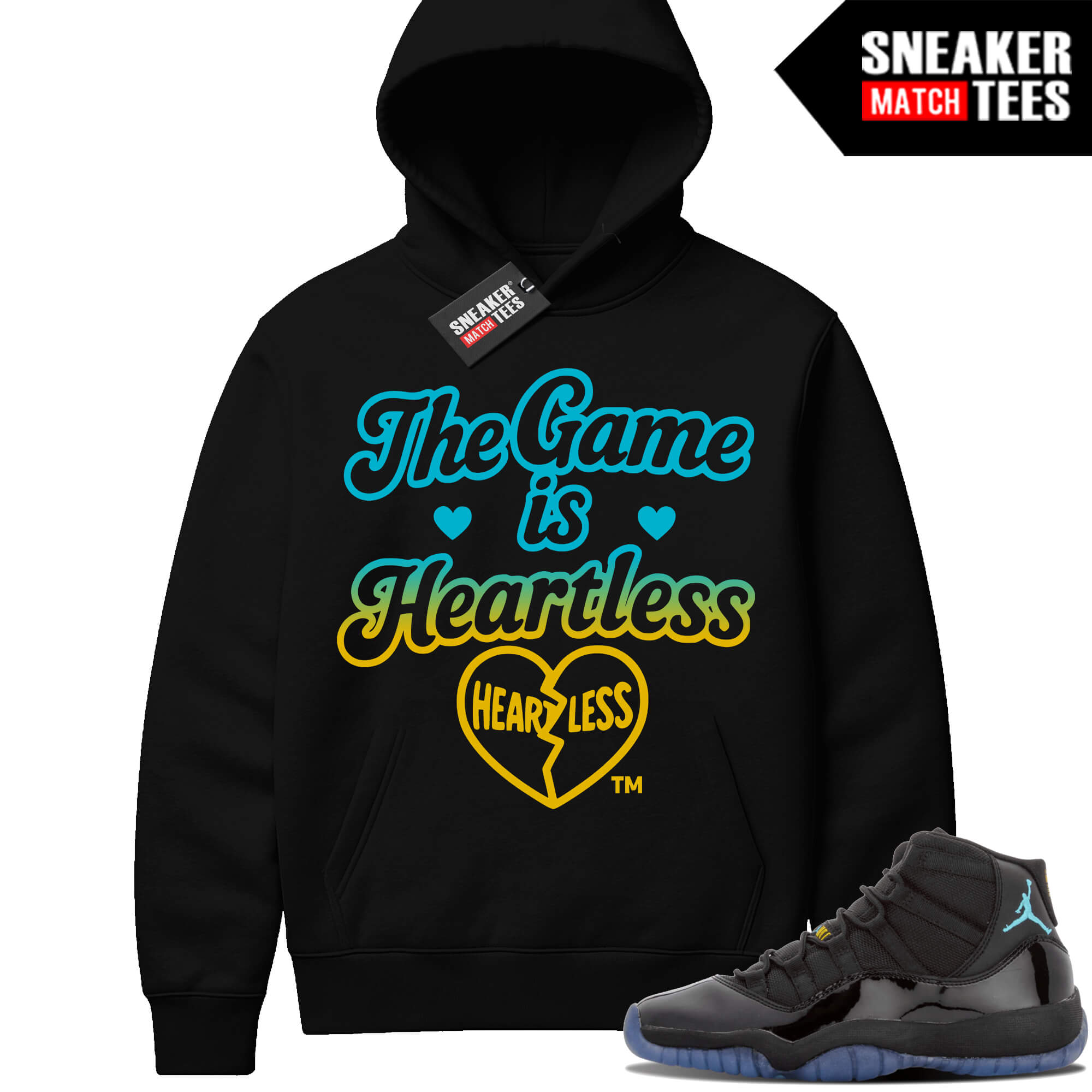 Gamma Blue 11 Sneaker Match Black Hoodie The Game Is Heartless