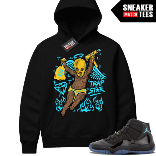 Gamma Blue 11 Sneaker Match Black Hoodie Trap Star Angel