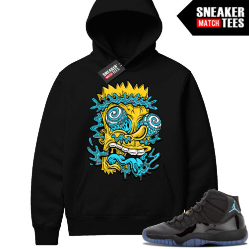 Gamma Blue 11 Sneaker Match Black Hoodie Trippy Bart