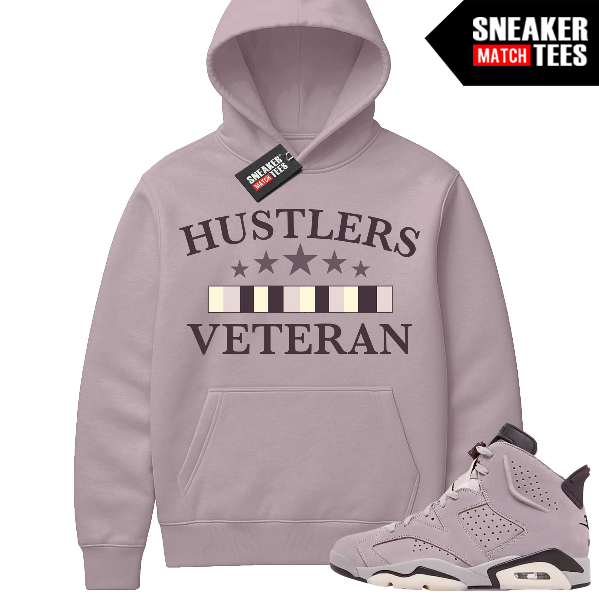 Jordan 6 AMM Smokey Mauve Sneaker Match Hoodie Mauve Hustlers Veteran