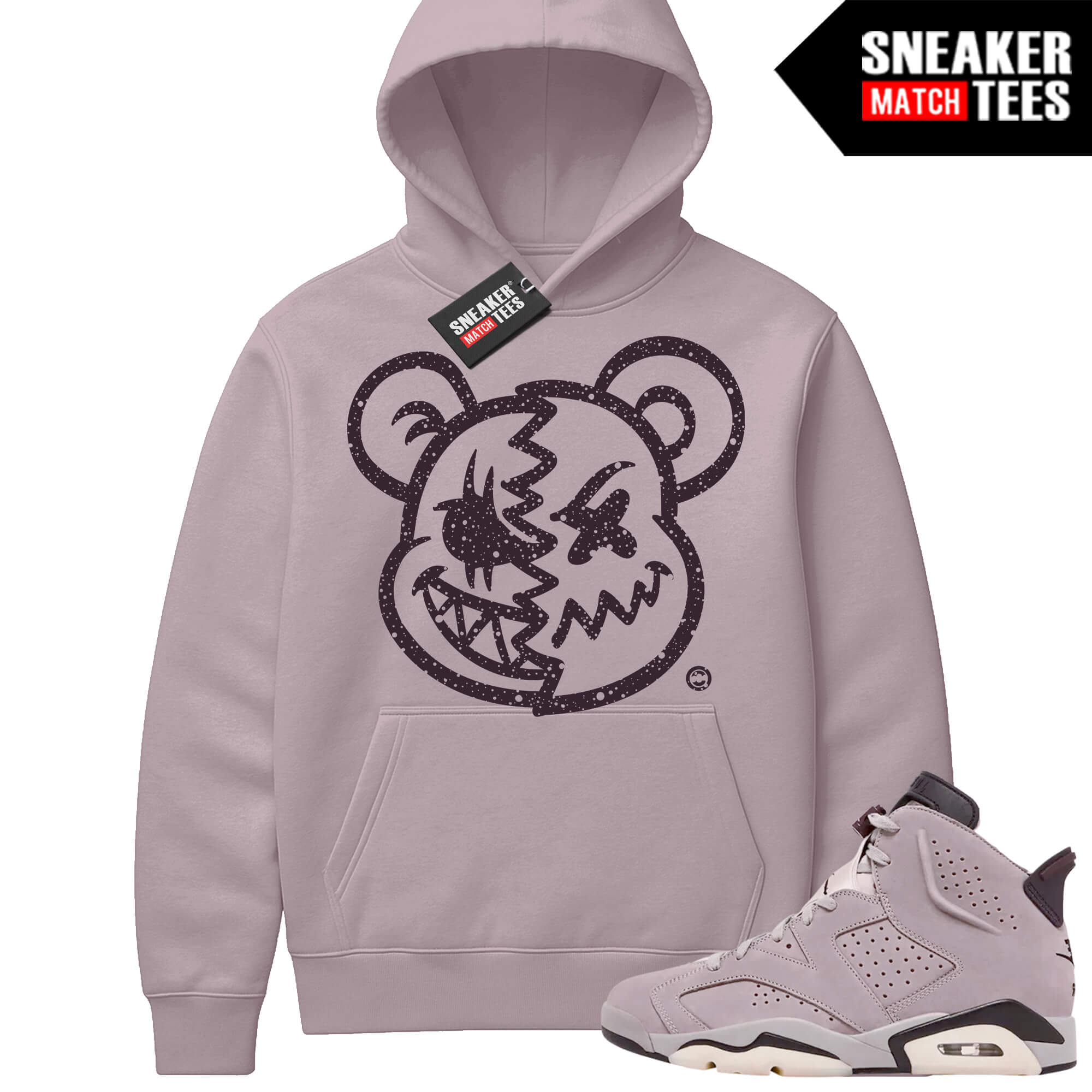 Jordan 6 AMM Smokey Mauve Sneaker Match Hoodie Mauve Psycho Teddy
