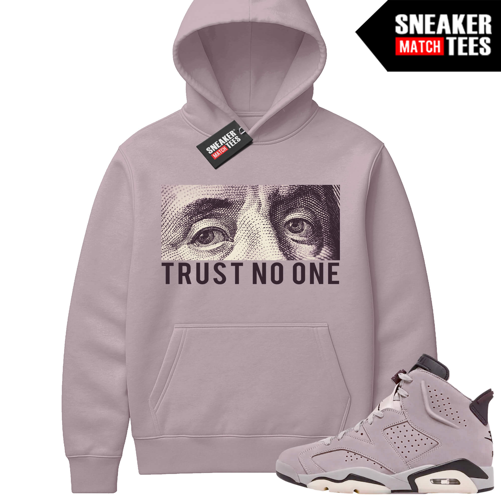Jordan 6 AMM Smokey Mauve Sneaker Match Hoodie Mauve Trust No One