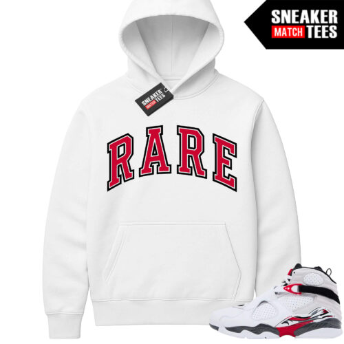 Jordan 8 Bugs Bunny Sneaker Match Hoodie White Rare Arch Logo