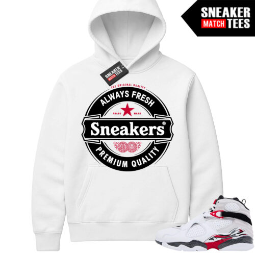 Jordan 8 Bugs Bunny Sneaker Match Hoodie White Sneakers