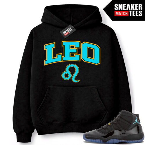 Gamma Blue 11s Sneaker Match Hoodie Black LEO