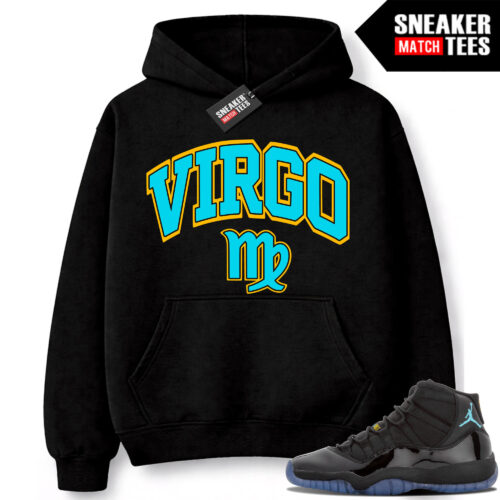 Gamma Blue 11s Sneaker Match Hoodie Black VIRGO