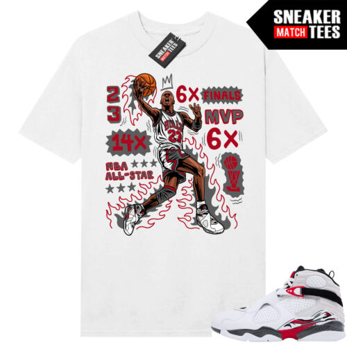 Jordan 8 Bugs Bunny Sneaker Match Tees White 23 MJ Flair
