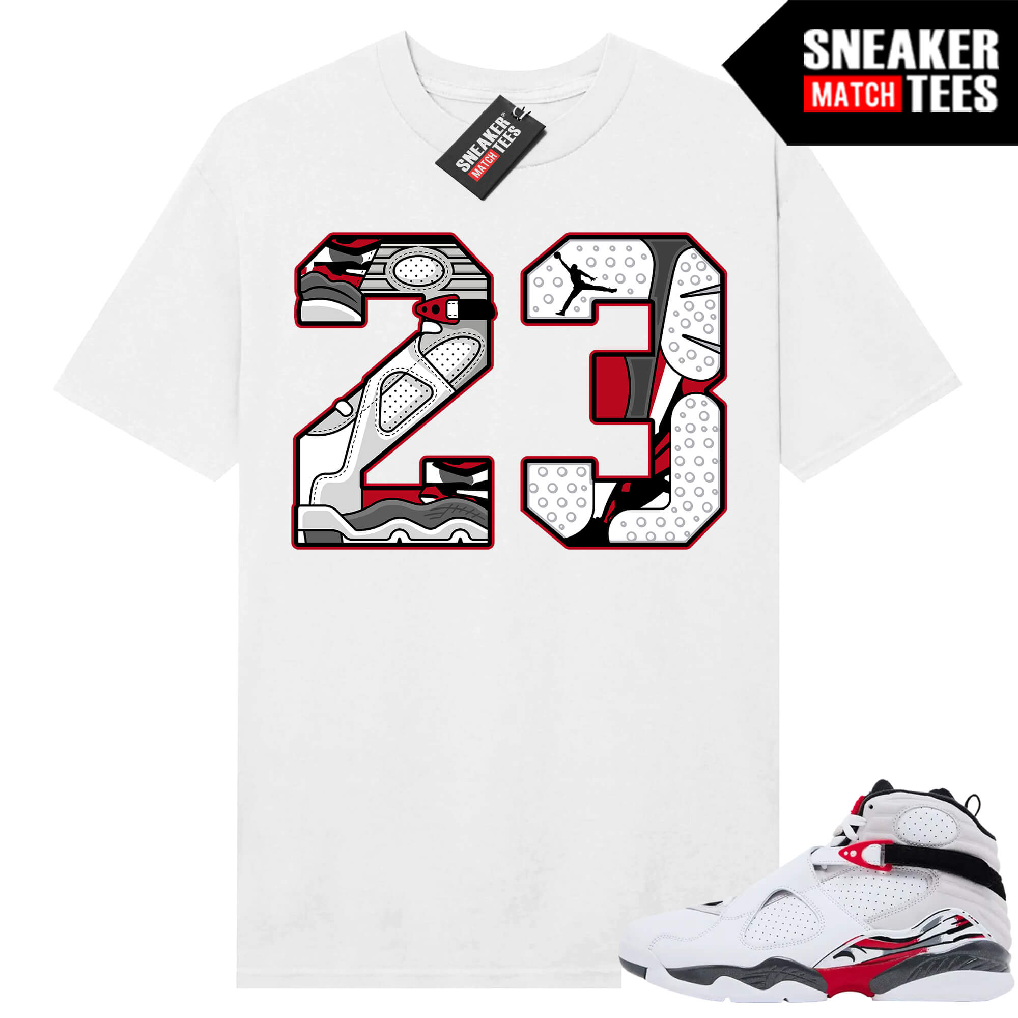 Jordan 8 Bugs Bunny Sneaker Match Tees White 23 Sole