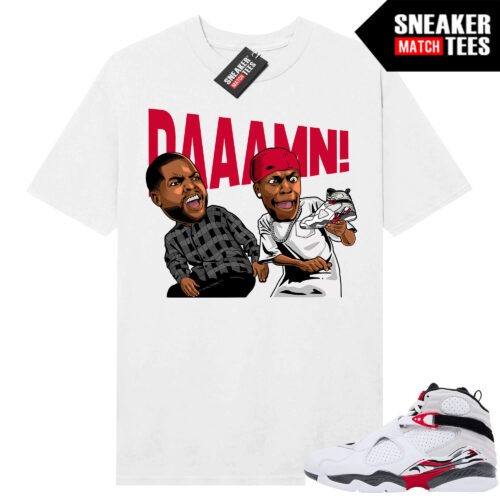 Jordan 8 Bugs Bunny Sneaker Match Tees White DAAAMN