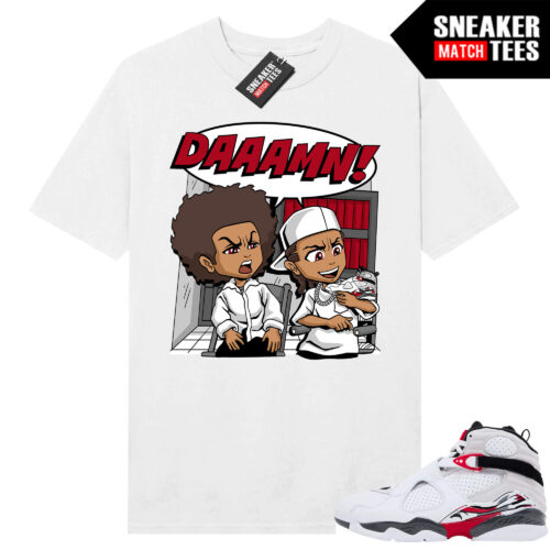 Jordan 8 Bugs Bunny Sneaker Match Tees White DAAAMN Parody