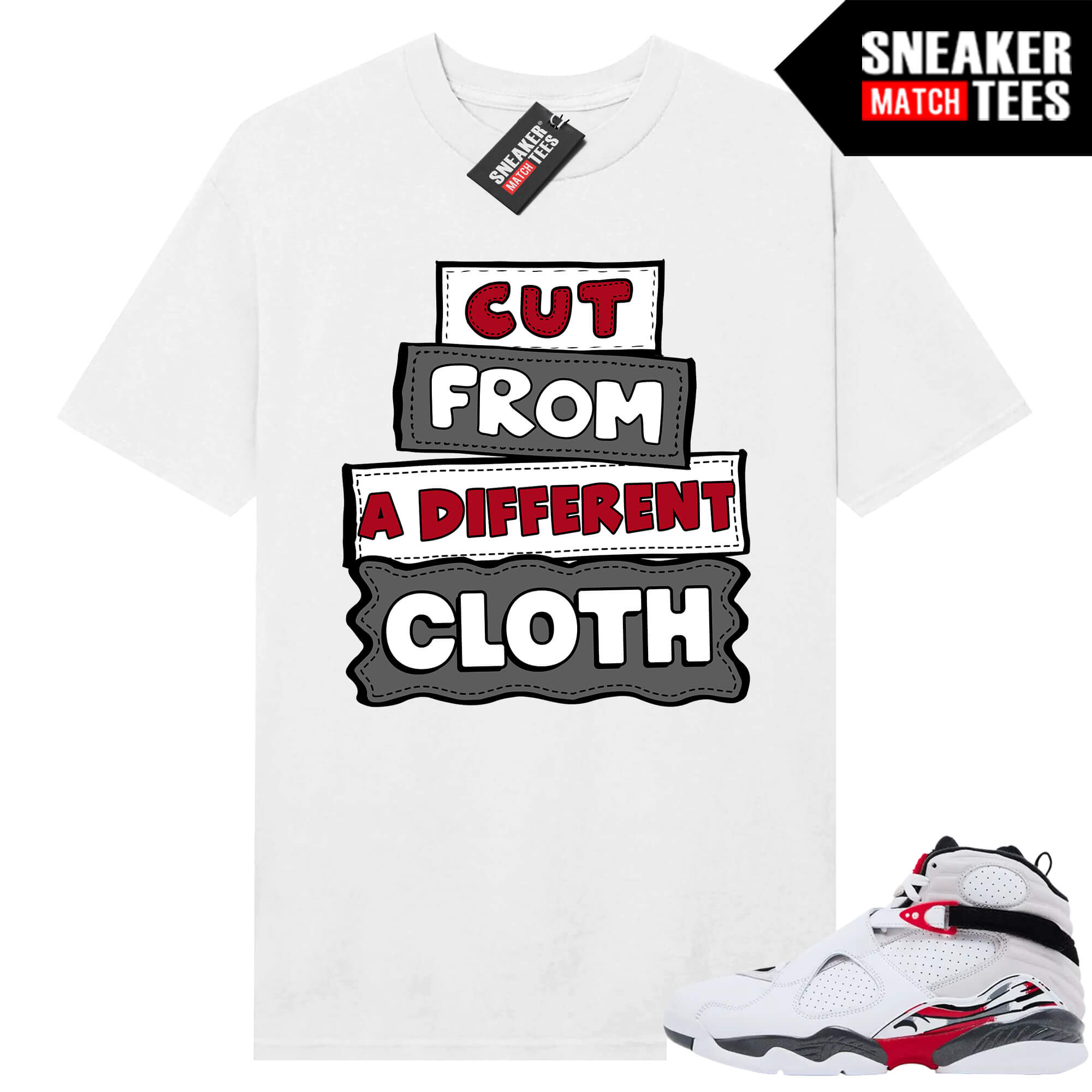 Jordan 8 Bugs Bunny Sneaker Match Tees White Different Cloth