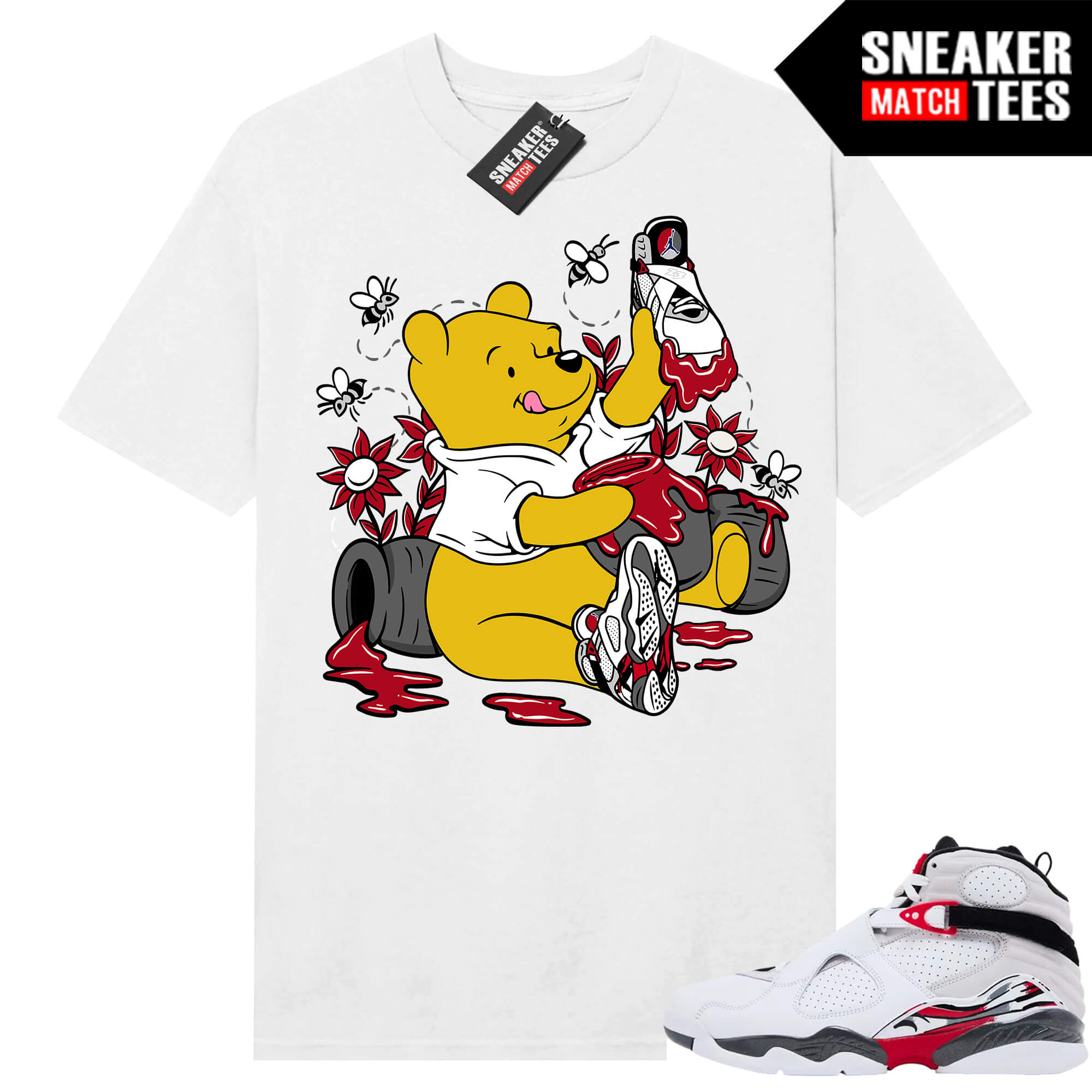 Jordan 8 Bugs Bunny Sneaker Match Tees White New Shoe Drip
