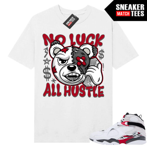 Jordan 8 Bugs Bunny Sneaker Match Tees White No Luck Bear