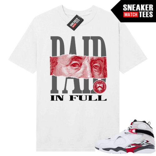Jordan 8 Bugs Bunny Sneaker Match Tees White Paid In Full